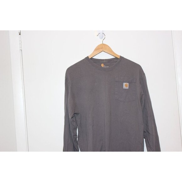 Carhartt Mens Gray Long Sleeve Pocket T-Shirt Size S 100% Cotton Casual Wear - Picture 2 of 9